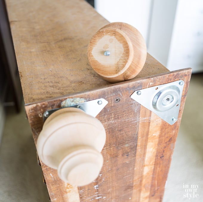 How to attach wooden bun feet to furniture.