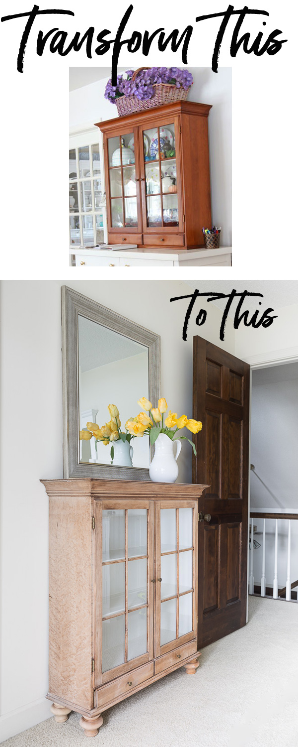 Hand-me-down-furniture-makeover-that-doesn't-require-paint. It uses simple to add wooden bun feet. Easy furniture makeover