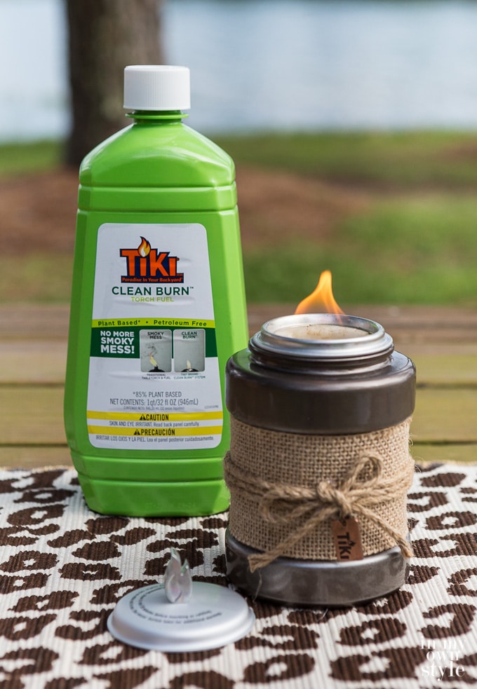 TIKI Brand Clean Burn Fuel and Tabletop firepiece