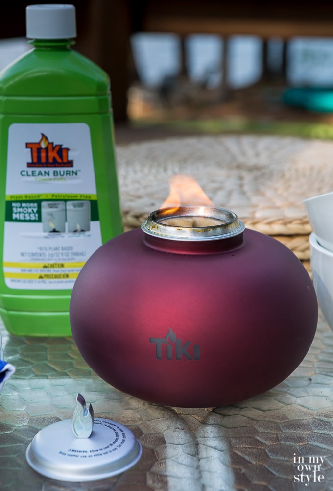 TIKI Clean Burn Fuel and Tabletop Firepiece