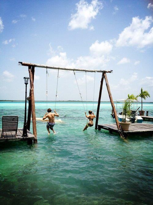 Swing over water