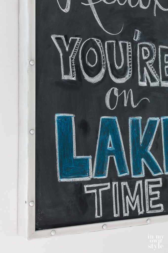 Chalkboard art for lake homes
