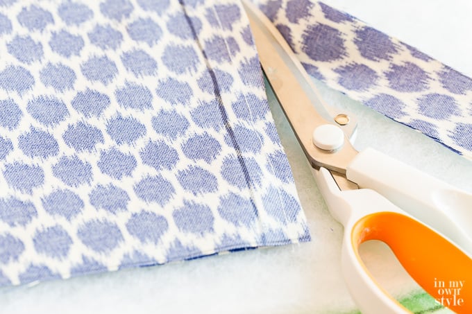 Tutorial showing how to make affordable DIY chair cushions