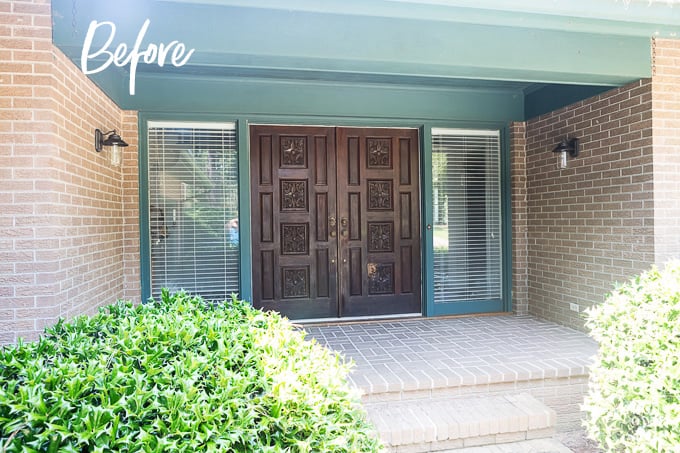 Front-doors-before-wood-graining-makeover
