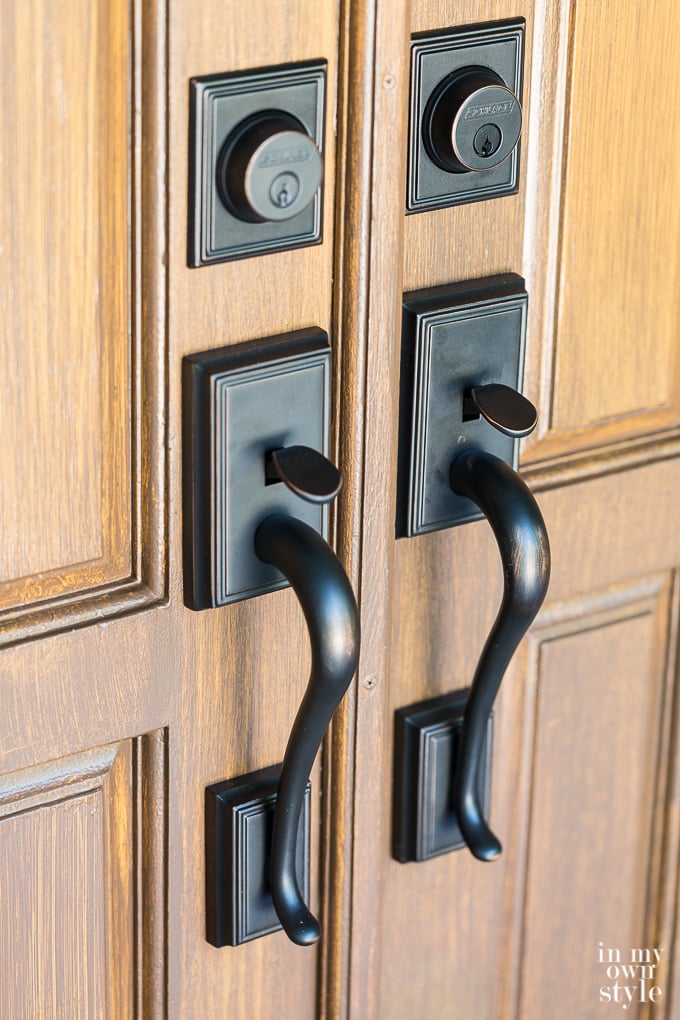 Bronze double door knobs