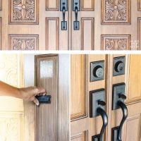 How to paint faux woodgrain on a surface. I painted these doors a much lighter color using a woodgraining tool and paint. Painted finishes on wood and more using paint and glaze.