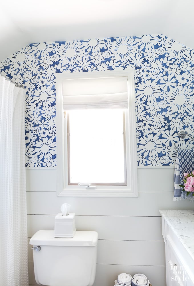 How to stencil a small room with an angled ceiling
