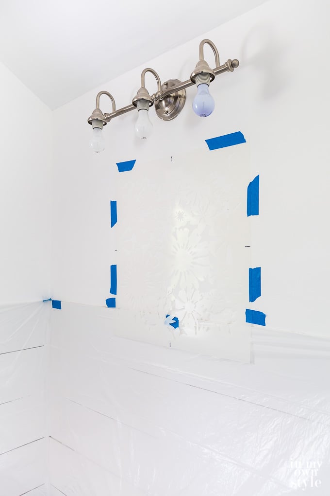 How to start stenciling a wall using a Royal Designs Studio stencil