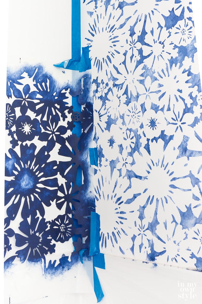 How to stencil in a corner wall
