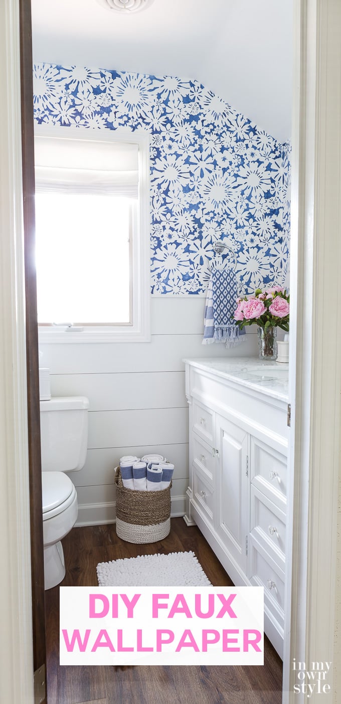Wallpaper DIY. How to stencil an allover pattern on walls using a Royal Designs Stencil to create the look of wallpaper.