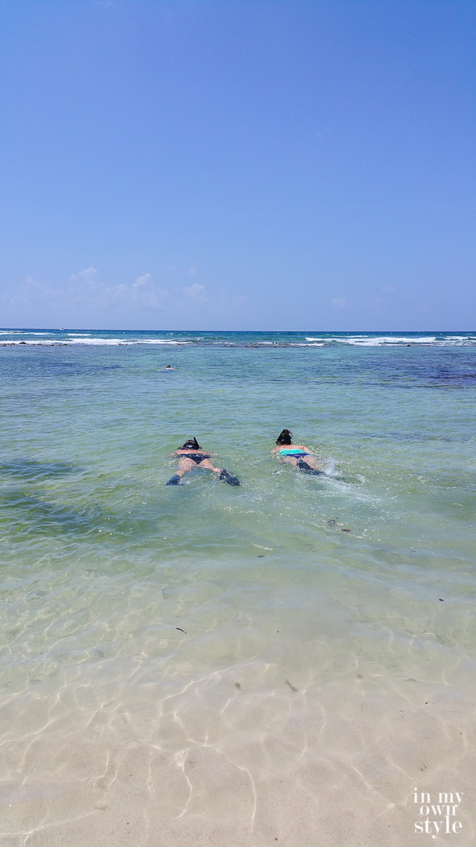 Snorkeling at El Dorado Seaside Suites resort on the Riviera Maya