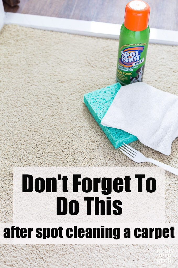 Try this DIY tip to make a spot cleaned carpet look like new.
