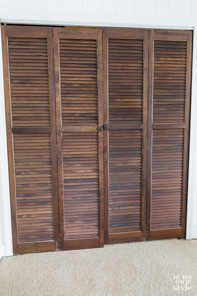 Louvered doors waiting for some paint