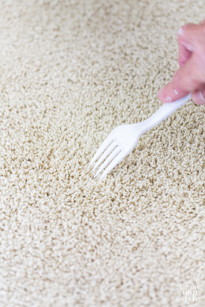 DIY tip to make a spot cleaned carpet look like new