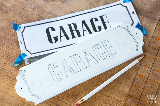 DIY Make French Door Signs and How to transfer lettering to wood