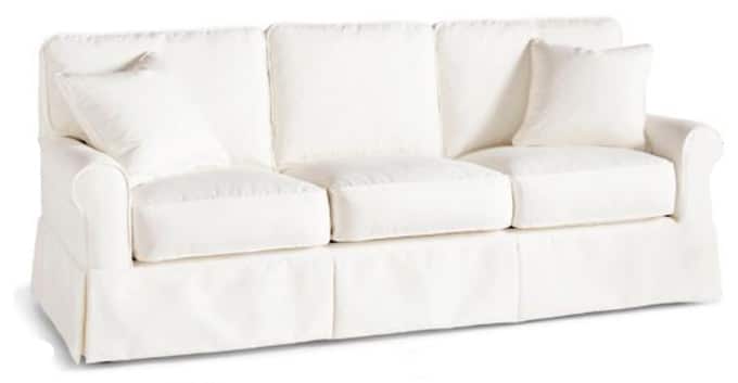 White Slipcovered sofa from Grandin Road