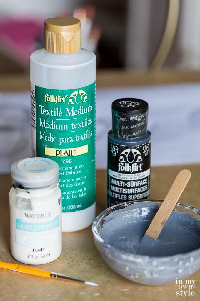 How to Personalize a Pillow, Dishtowel and More with paint.