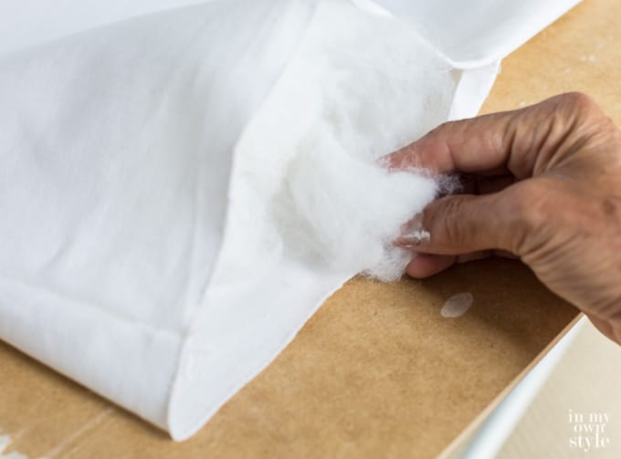 How to stuff a pillow cover with batting