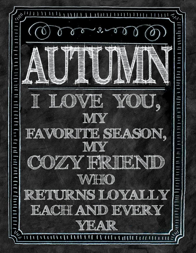 Autumn Quote Chalkboard Free Printable by In My Own Style