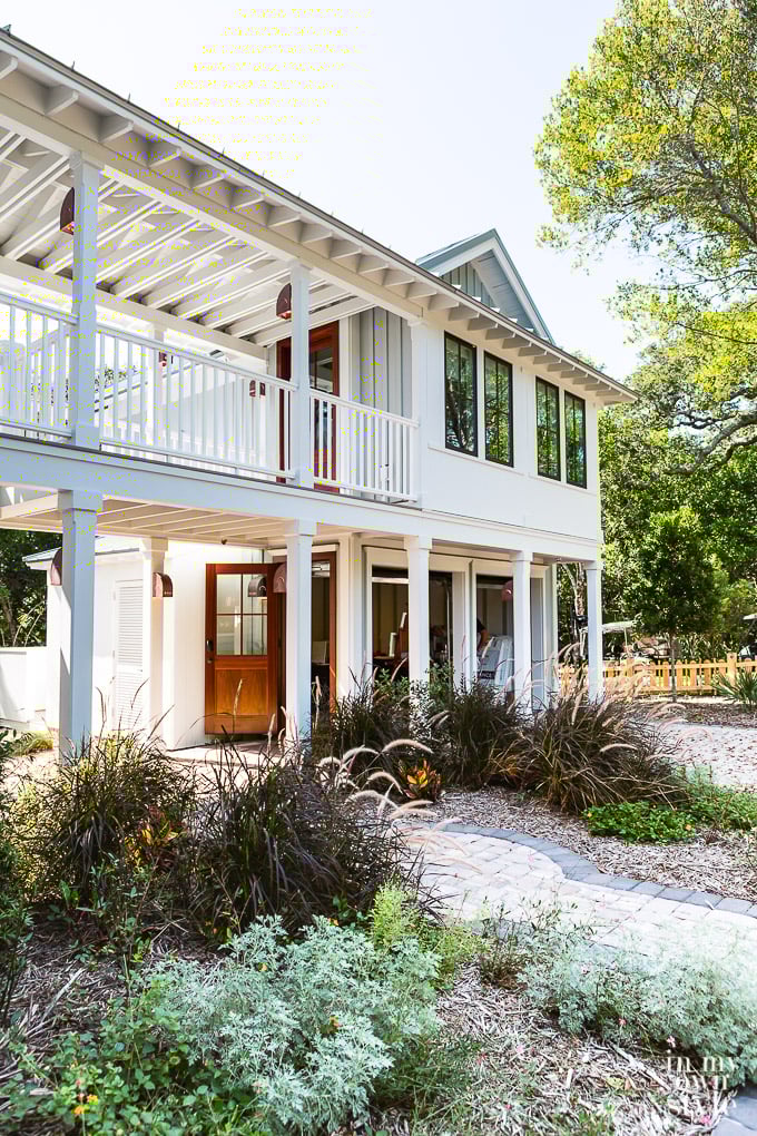 Exterior walkway at the Southern Living Idea House