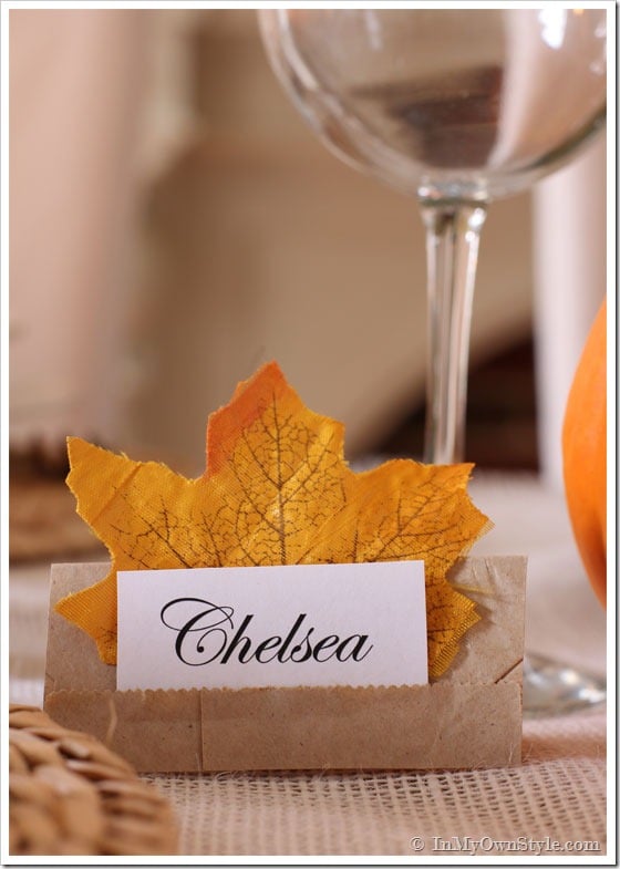 DIY Paper Bag Thanksgiving Table Place Card
