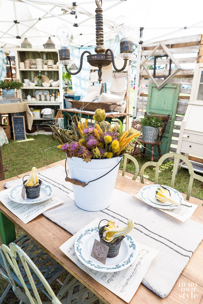 Bricoleur Vintage Home tent and displays at the flea market