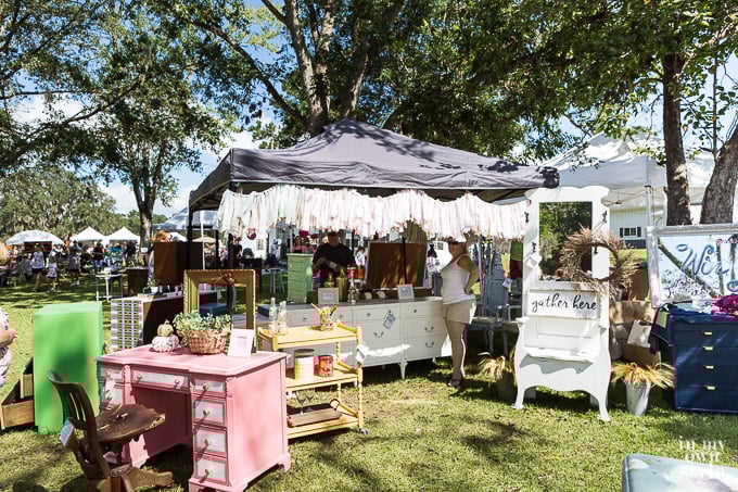 At the French Country Flea Market looking for items to decorate a home on a really small budget.