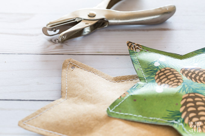 Two sewn stars on worktable.