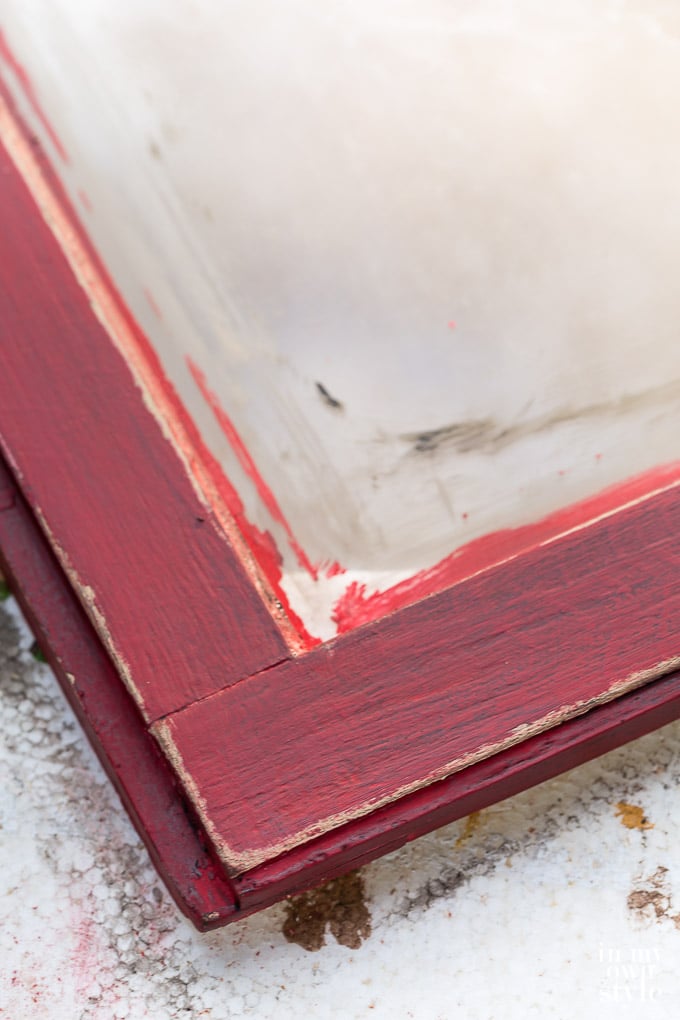 Christmas antique red or vintage paint treatment 