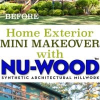 How to makeover the exterior of a home using millwork and shutters from Nu-Wood products. Faux wood millwork for home exteriors and interiors. Home Improvement projects. #nuwood #homeimprovement #exteriorhomemakeover