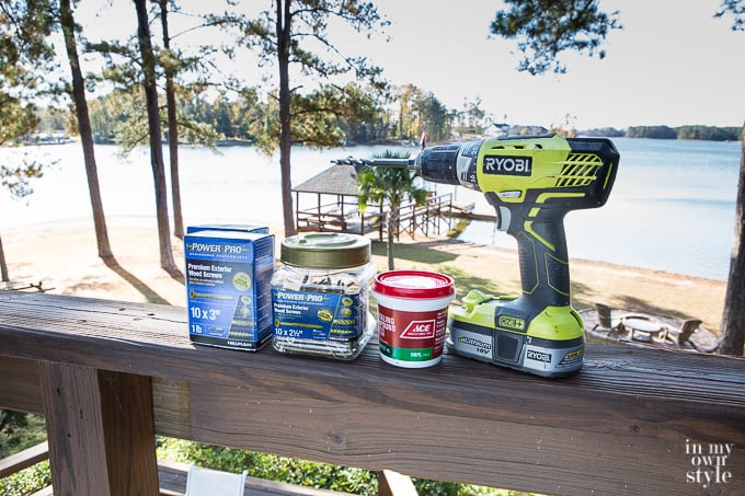 supplies needed to install Nu-Wood shutters on a home exterior