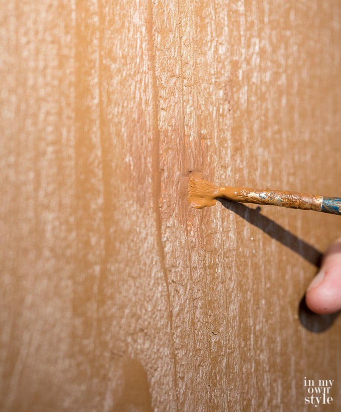 How to hide screws in Nu-Wood shutters after hanging them?