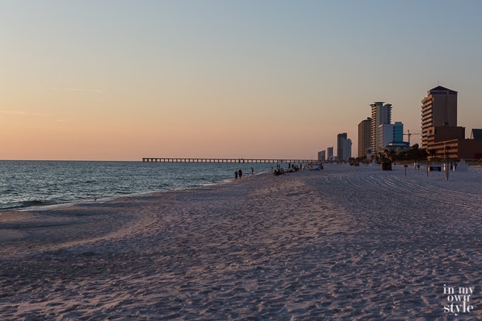 Panama City Beach Florida at dusk.