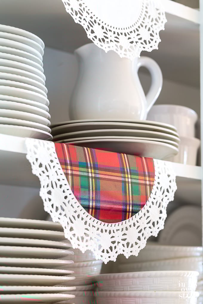 Creative ways to use doilies to decorate a home for the holidays or anytime of year.