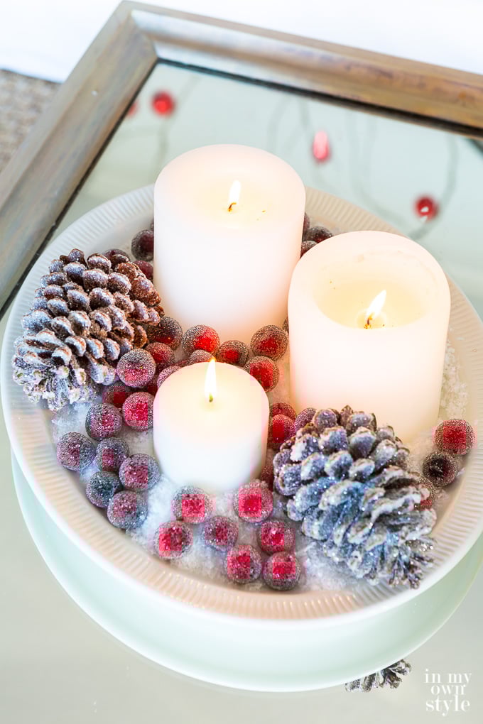 Christmas decorating ideas for coffee tables.