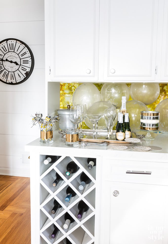 New Year's Eve Entertaining Idea for a Bar Set up