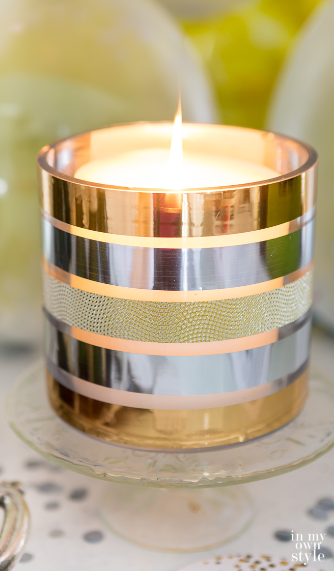 DIY Metallic candle holder