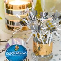 New Years' Eve Decorating and entertaining idea using duck tape and a candle holder