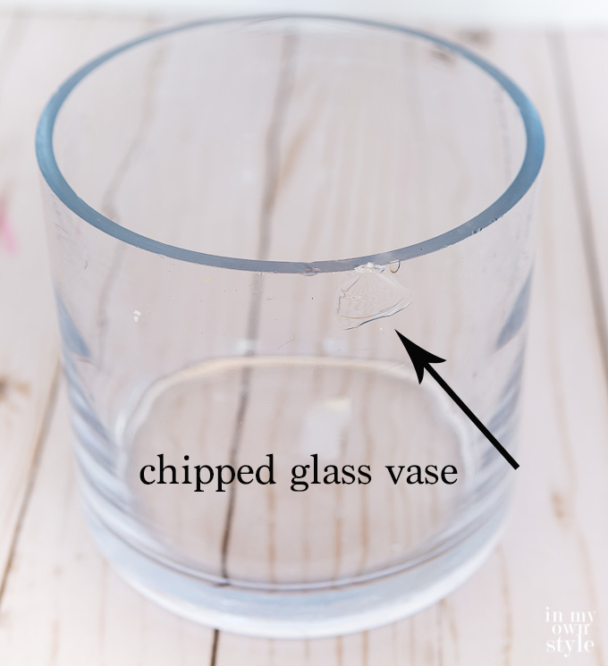 chipped glass vase