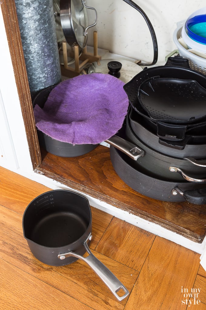 how to protect pots and pans from getting damaged or scratched.