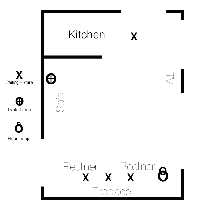 Lighting-decorating-floor-plan diagram