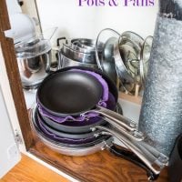 Kitchen organization idea to help keep your pots and pans scratch and damage free.