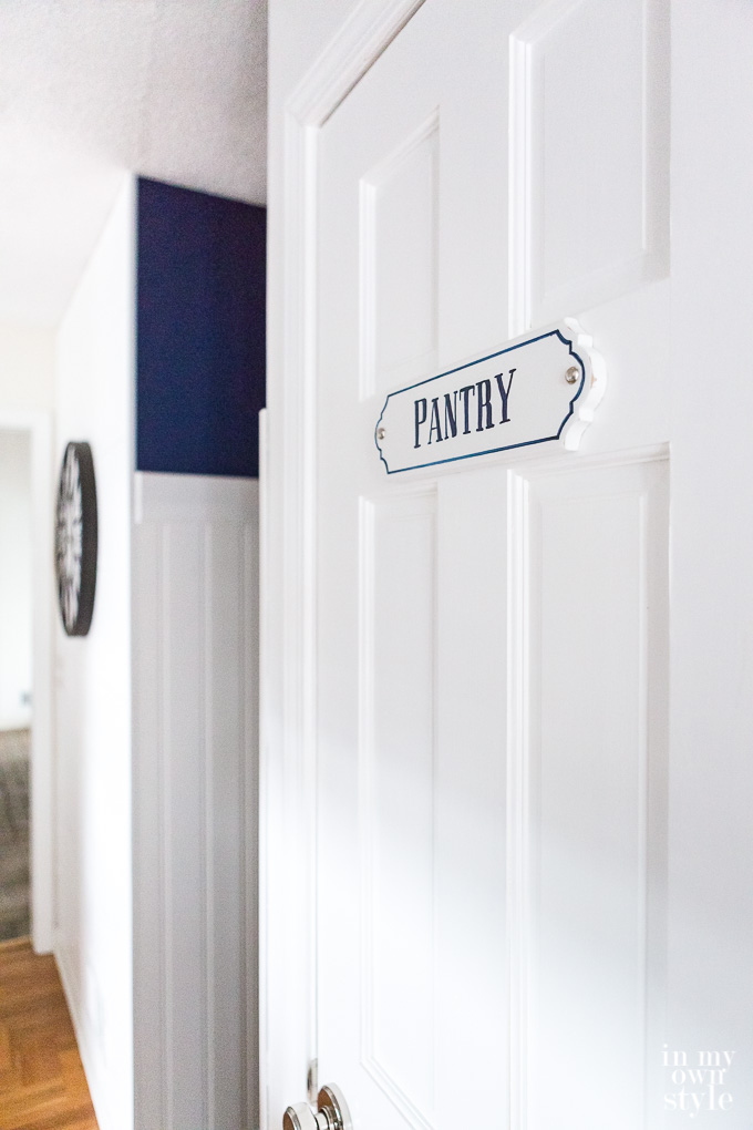 Pantry sign on door