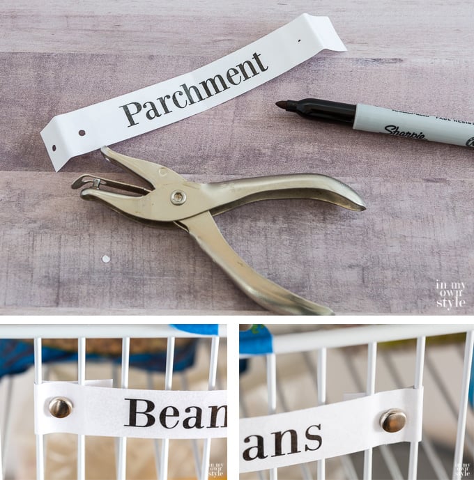 Pantry shelf labels