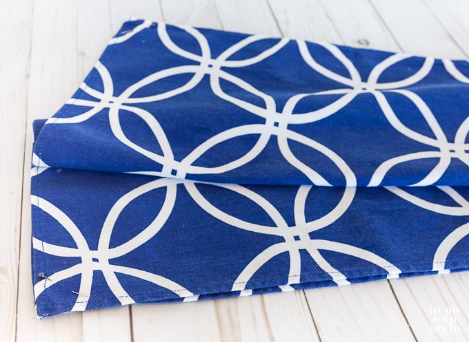 two folded cloth napkins
