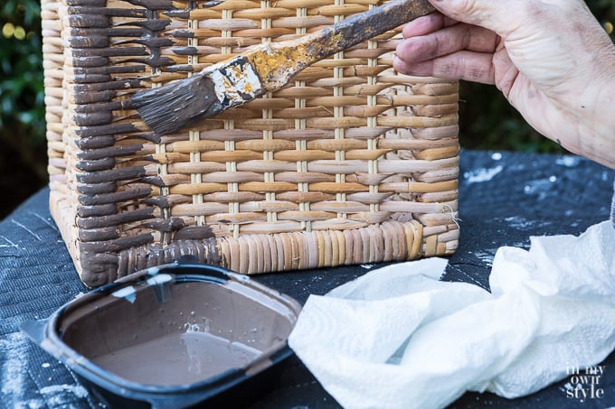 best way to paint a wicker basket