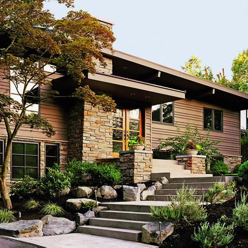 Modern home and landscaping