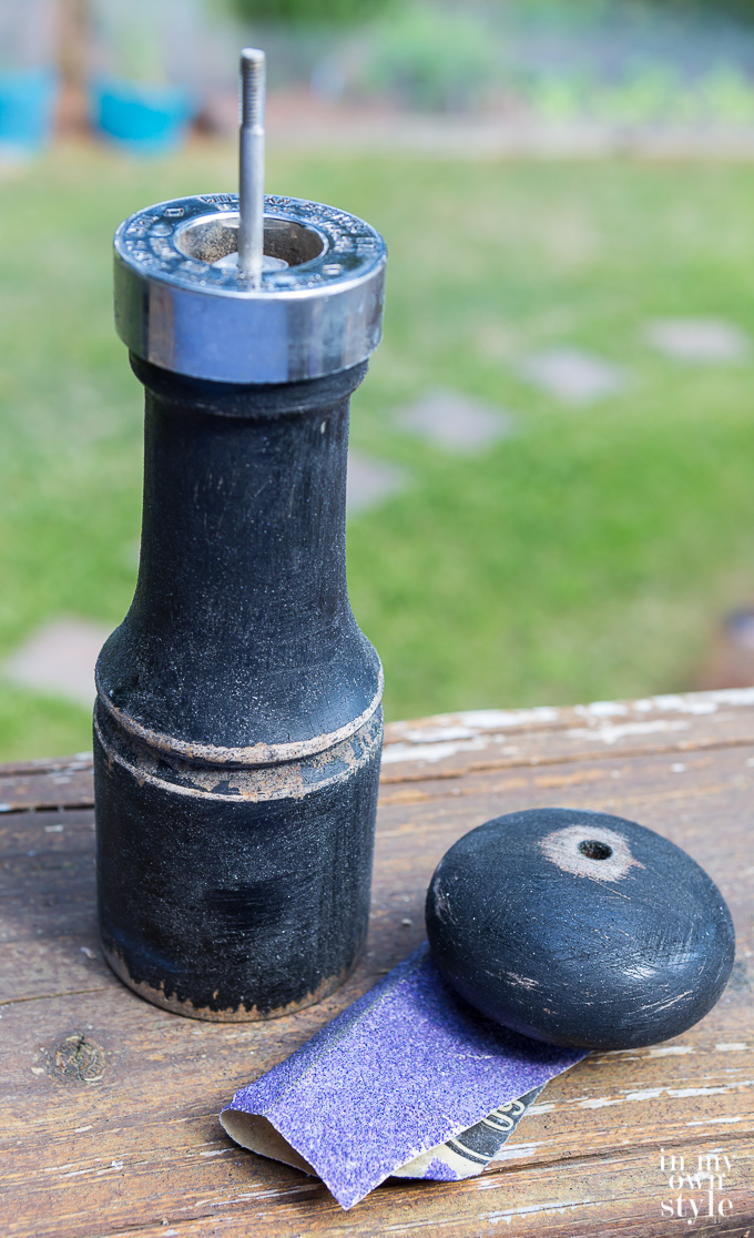 How to paint a wood pepper grinder to match your kitchen decor