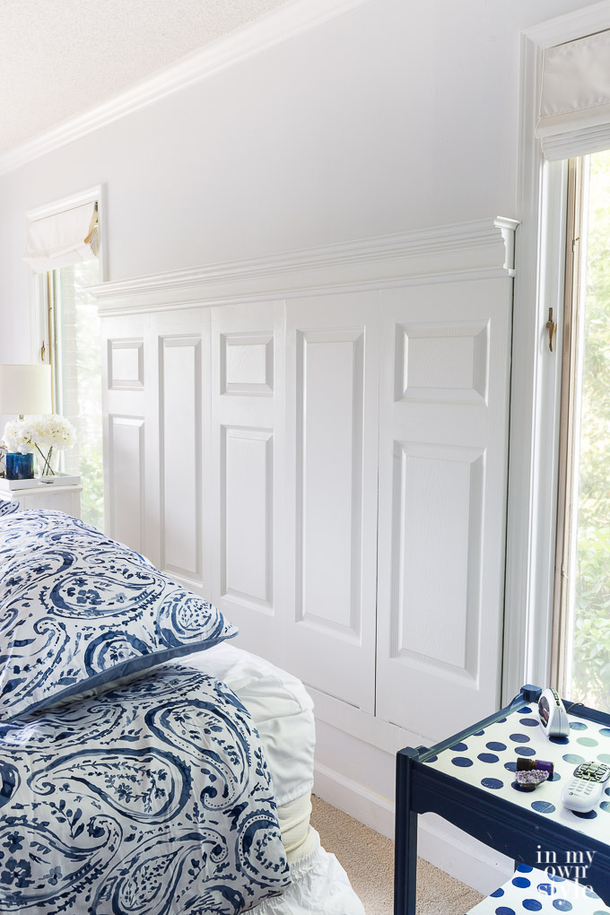old doors made into a head board tutorial