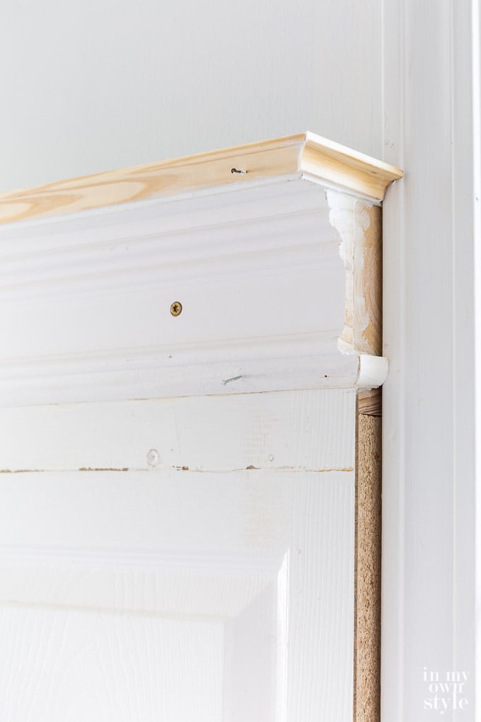Wood molding idea on how to top a bed headboard make using old doors